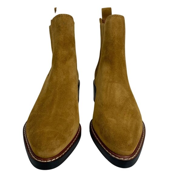 COACH Bowery Chelsea Booties Boots Camel Tan Suede Rexy Charms Womens Size 5 NWO - Picture 2 of 7